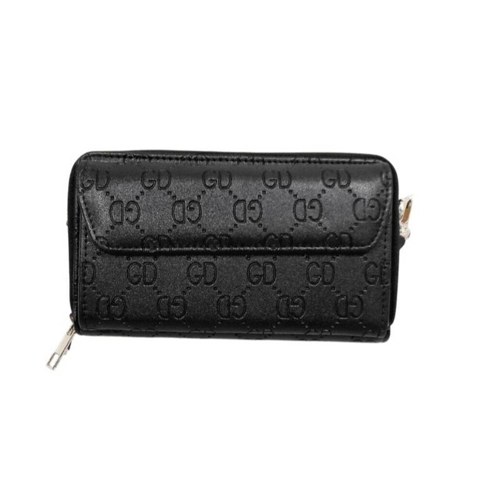 GD, Mini Shoulder Bag, Black, with Shoulder Strap, Double Zipper, Front Pocket